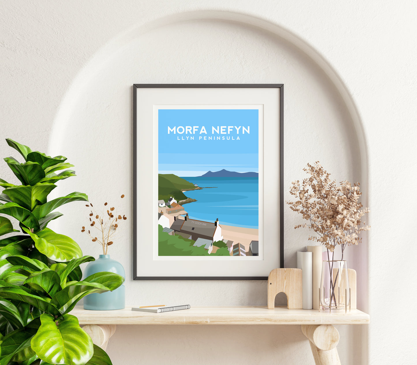 Set of 6 Gwynedd Snowdonia Prints - Wales Wall Art by Typelab