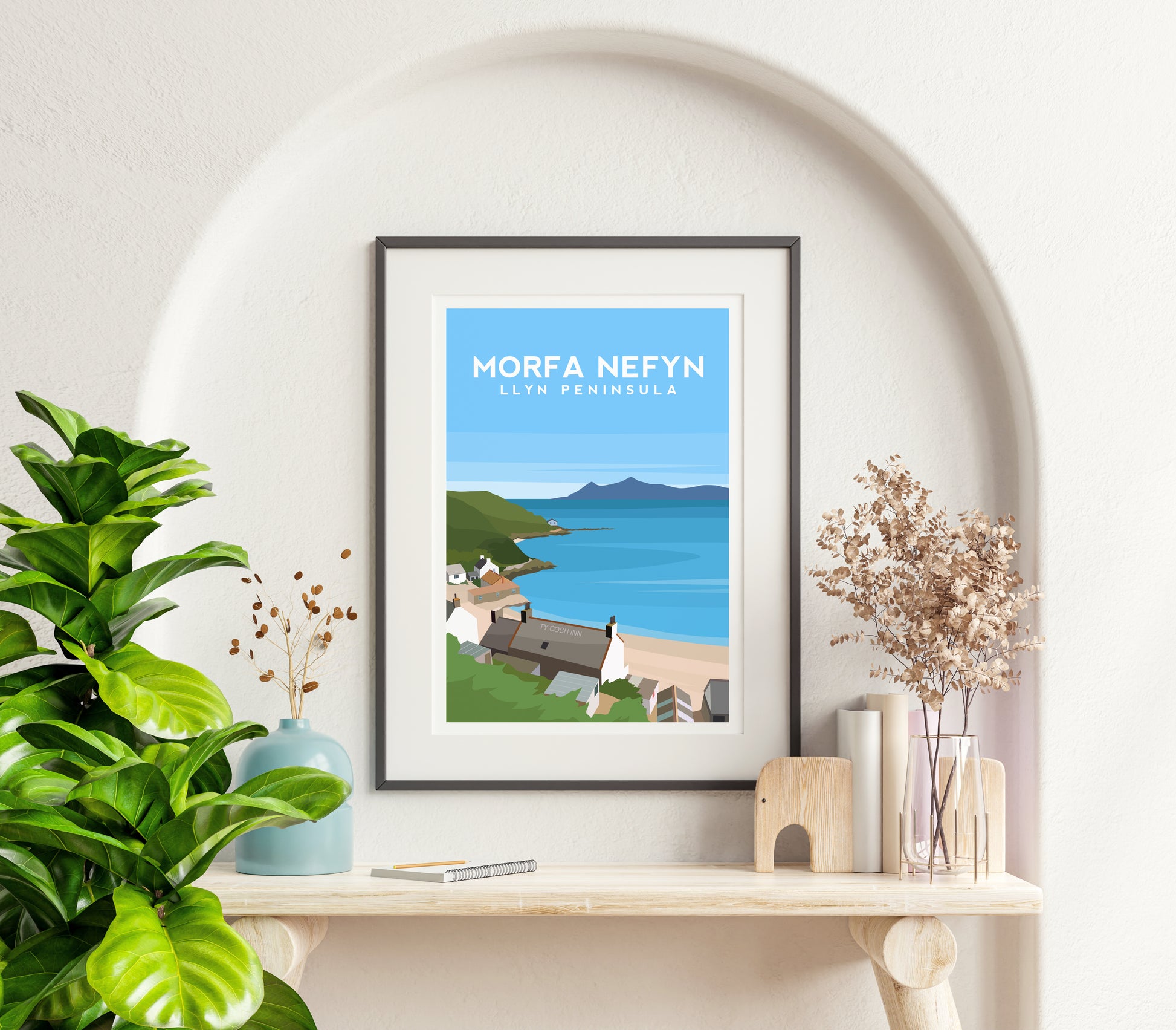 Set of 6 Gwynedd Snowdonia Prints - Wales Wall Art by Typelab