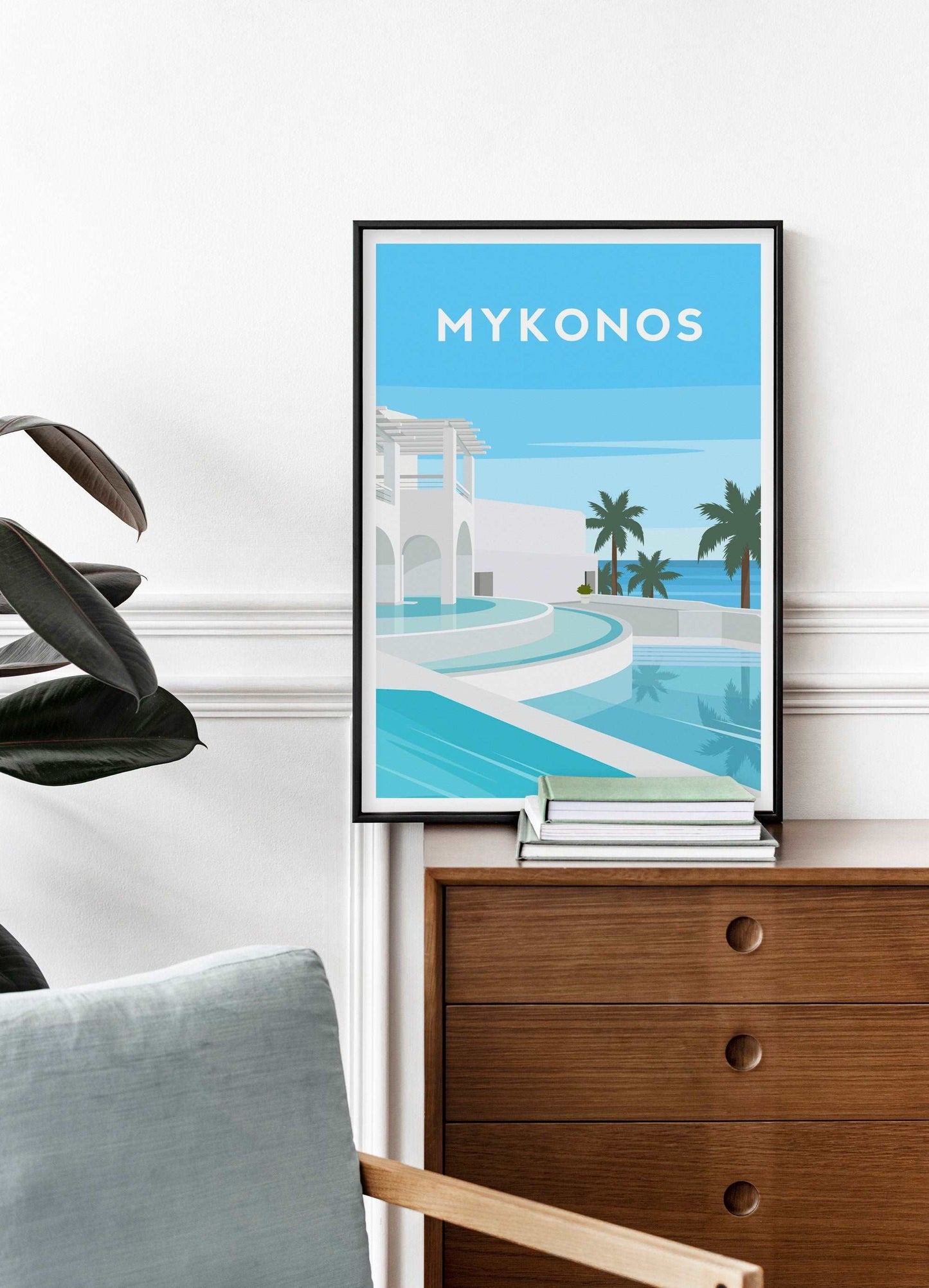Mykonos, Greece Travel Print Typelab