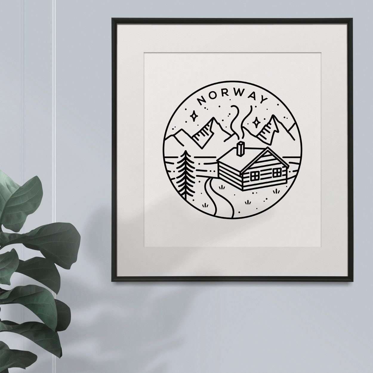 Norway Cabin Circle Emblem Print Typelab