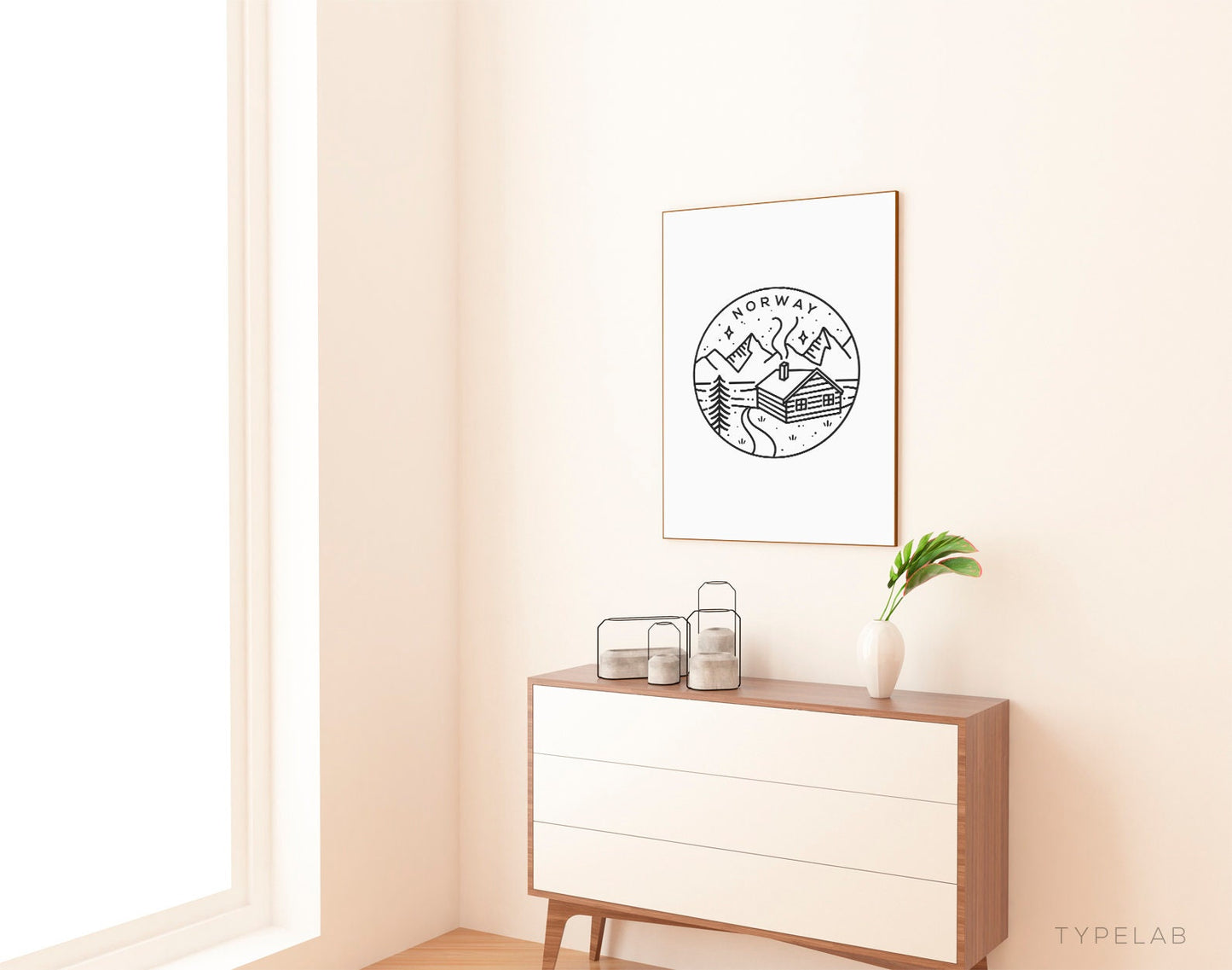 Norway Cabin Circle Emblem Print Typelab