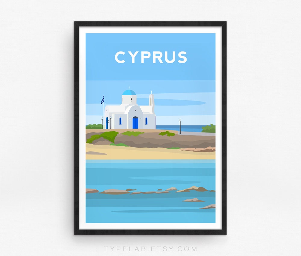 Protaras, Cyprus Travel Print Typelab