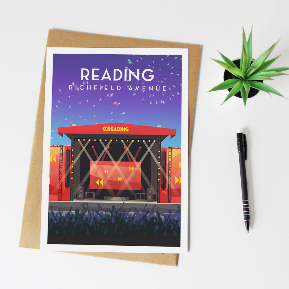 Reading Festival Print, Berkshire England Music Wall Art Typelab