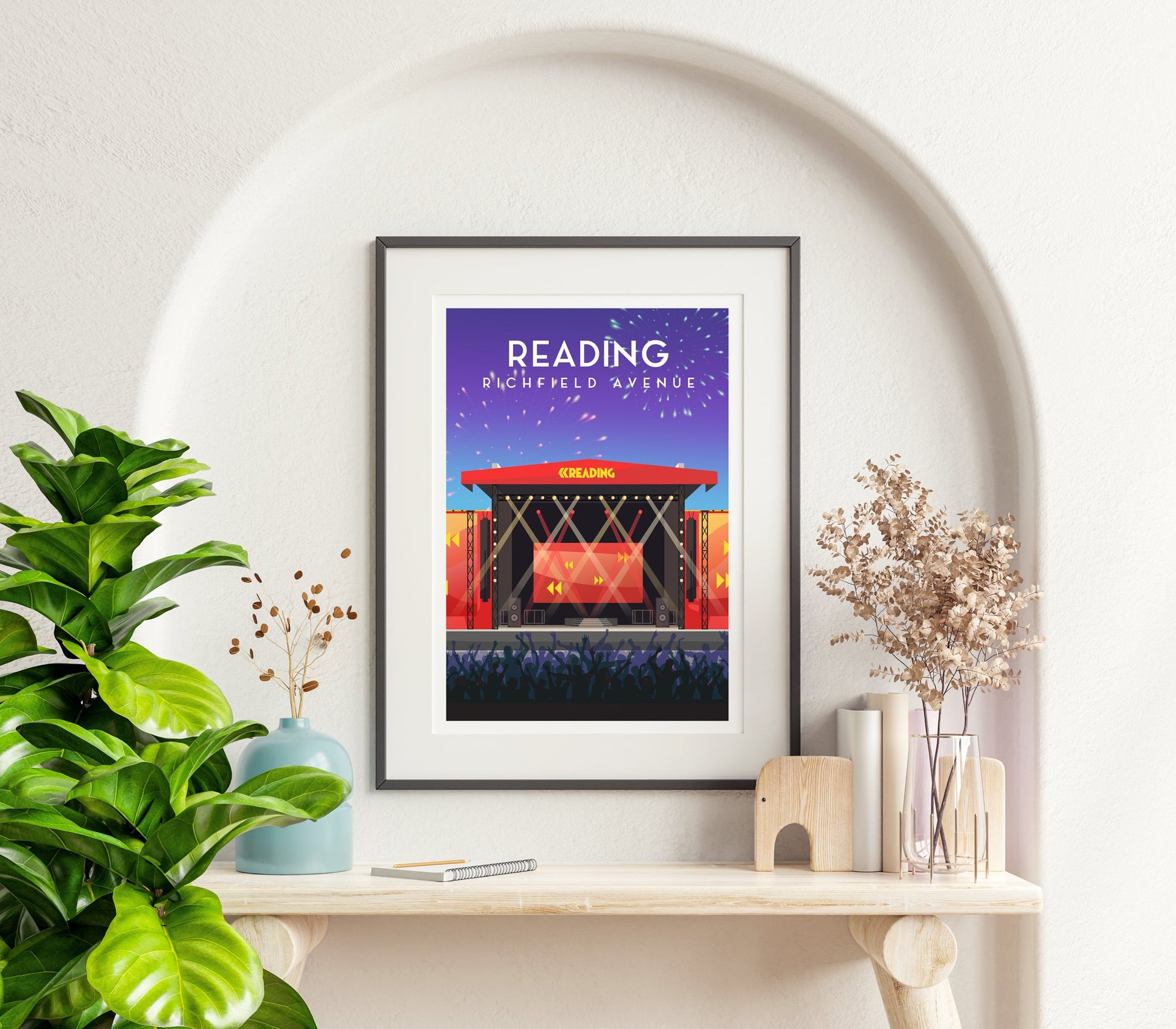 Reading Festival Print, Berkshire England Music Wall Art Typelab