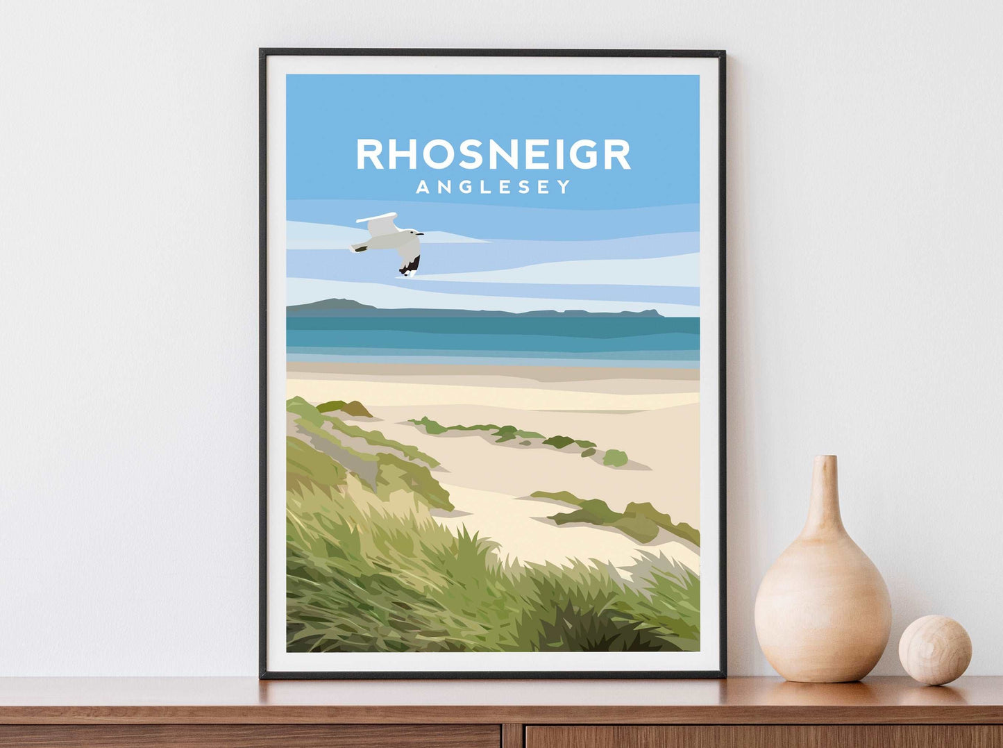 Set of 8 Anglesey Prints Wales - Travel Wall Art Typelab