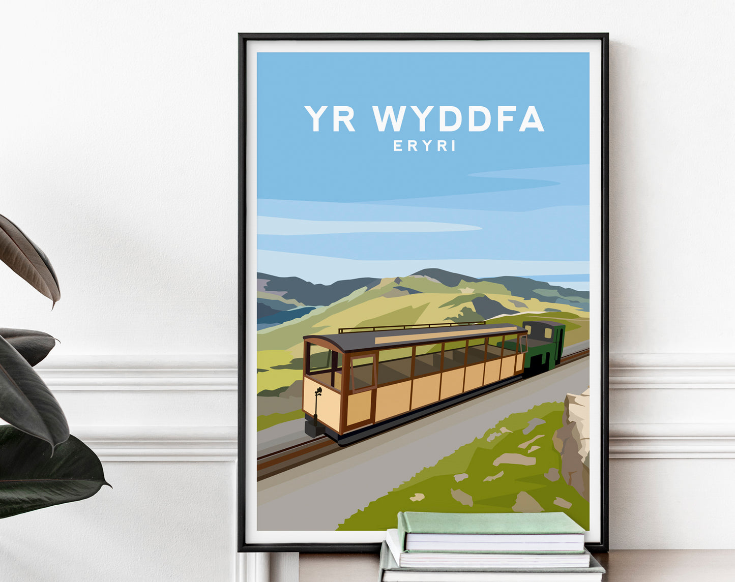 Yr Wyddfa Mountain Railway, Eryri Wales Travel Print Typelab
