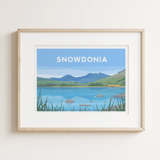 Snowdonia, Capel Curig Wales Travel Print Typelab