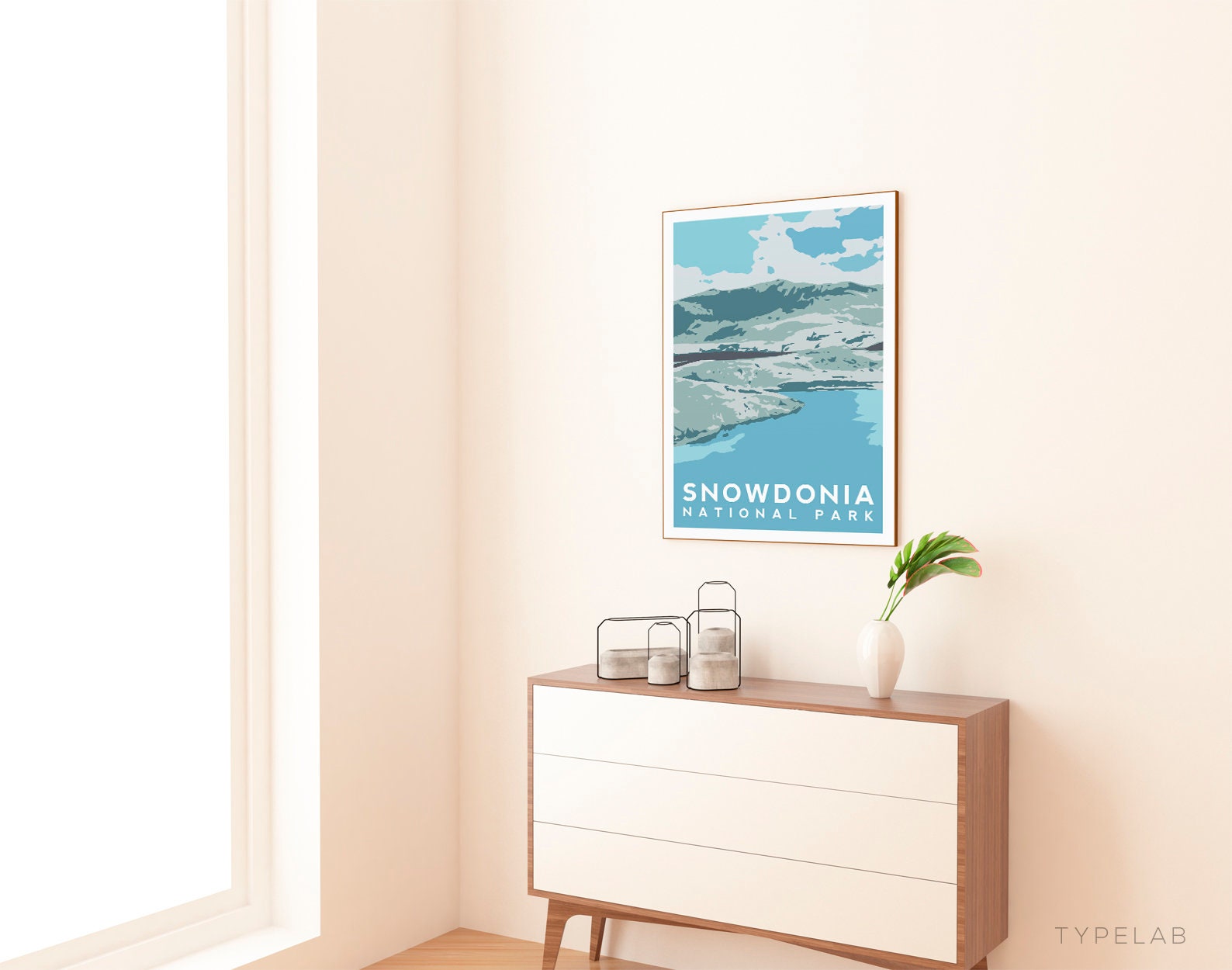 Snowdonia National Park, Wales Retro Print Typelab