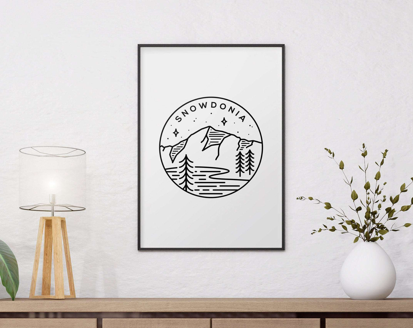 Snowdonia, North Wales Circle Emblem Print Typelab