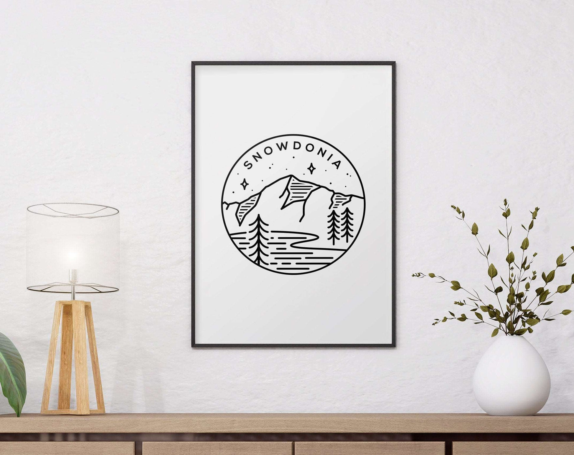 Snowdonia, North Wales Circle Emblem Print Typelab