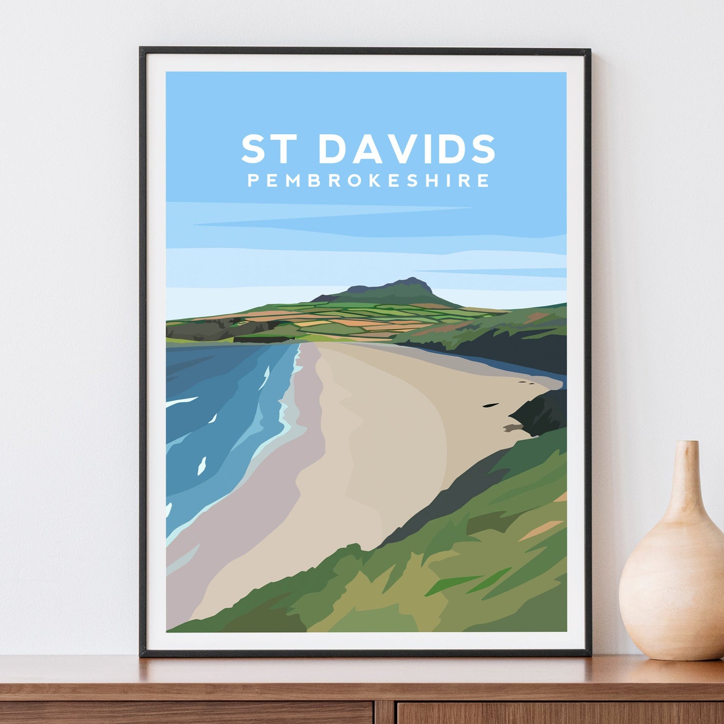 St Davids, Pembrokeshire Wales Travel Print Typelab