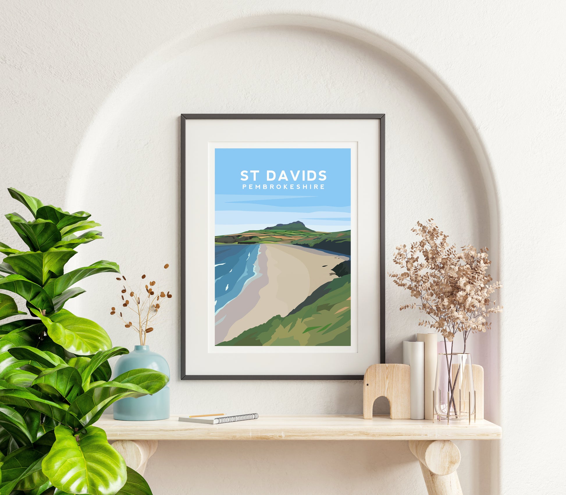 St Davids, Pembrokeshire Wales Travel Print Typelab