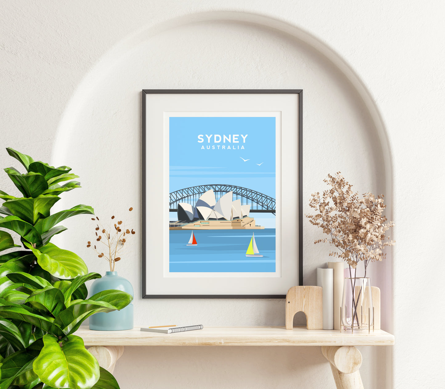 Sydney Australia Print, Opera House Travel Wall Art Typelab