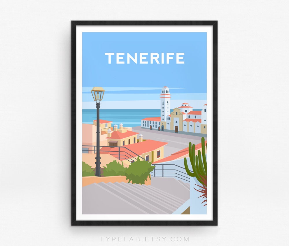 Tenerife, Canary Islands Travel Print Typelab