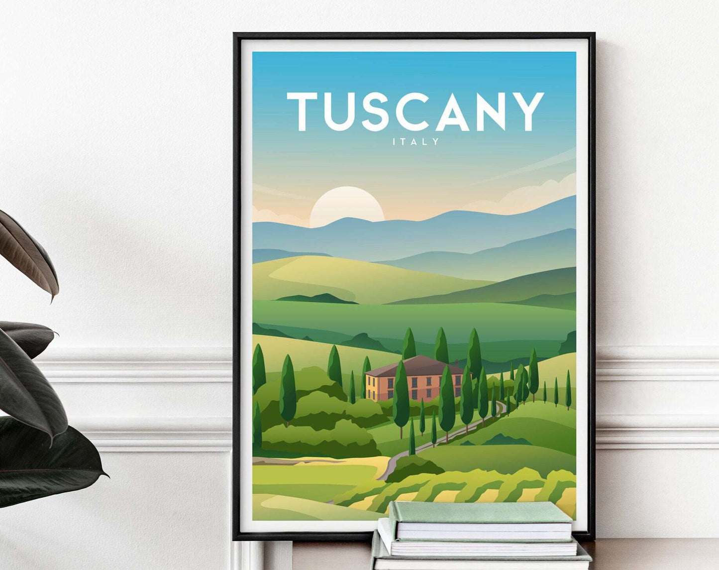 Tuscany, Italy Countryside Travel Print Typelab