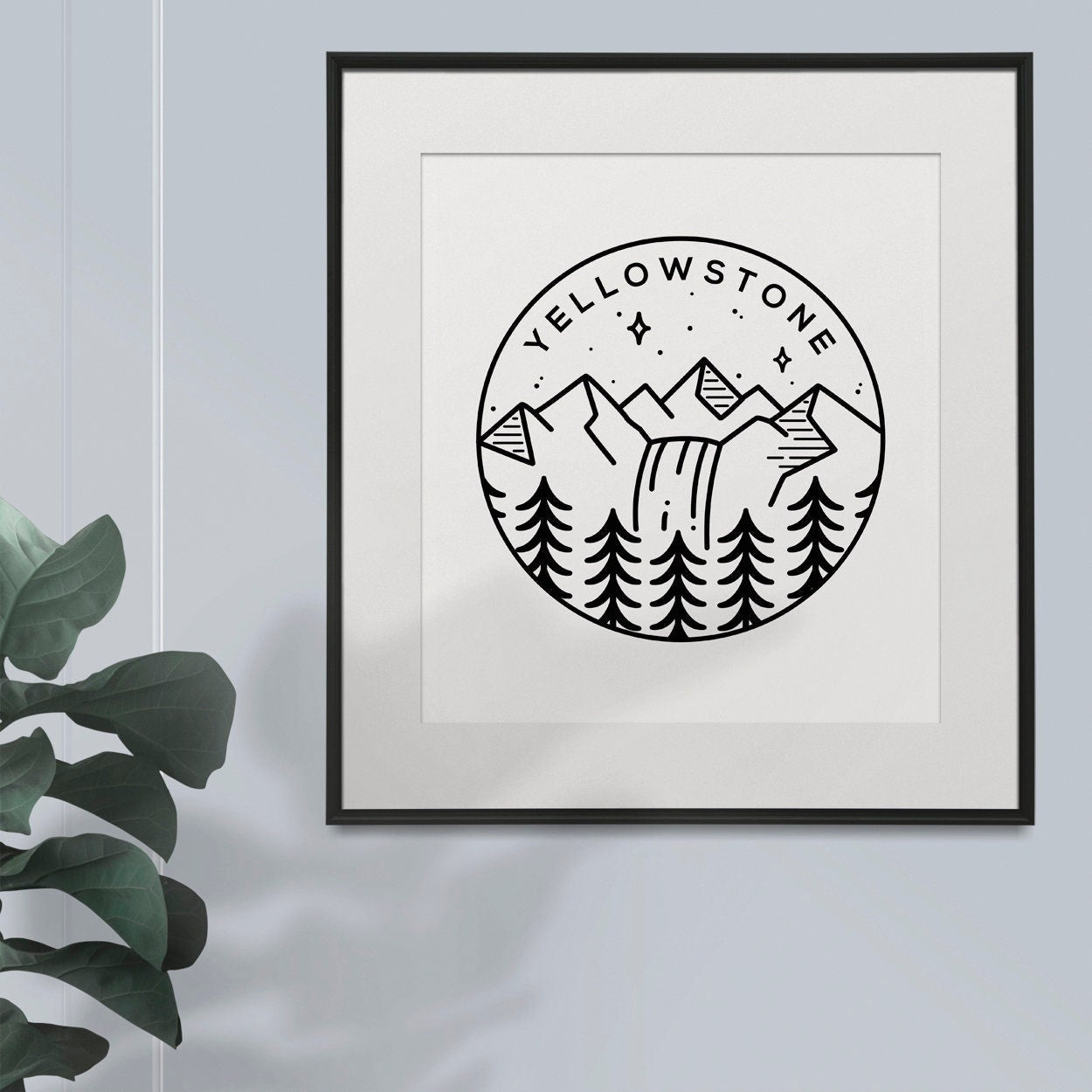 Yellowstone National Park Circle Emblem Print Typelab