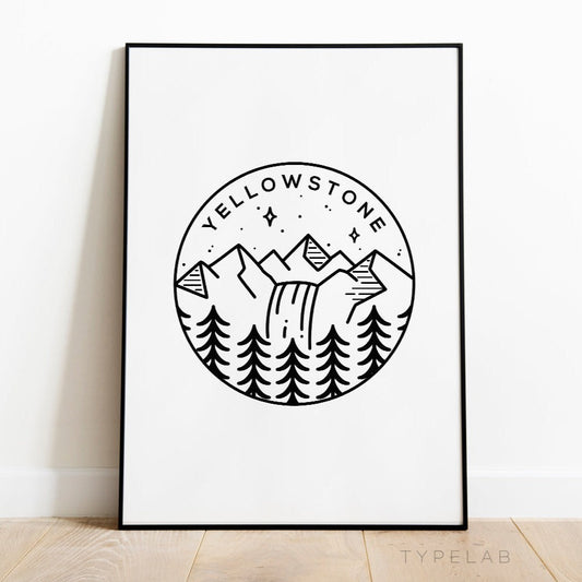 Yellowstone National Park Circle Emblem Print Typelab