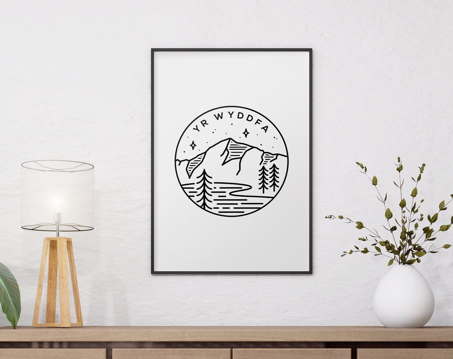 Yr Wyddfa, Snowdon Circle Emblem Print Typelab