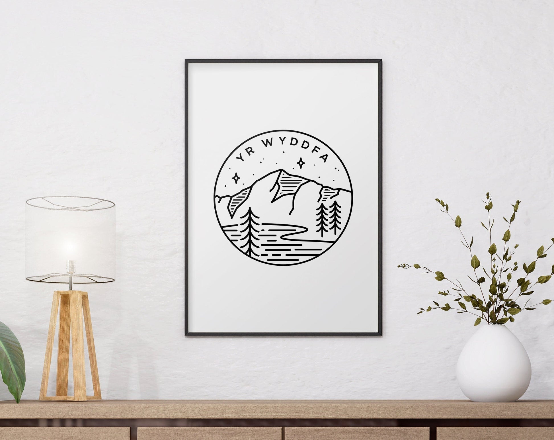 Yr Wyddfa, Snowdon Circle Emblem Print Typelab