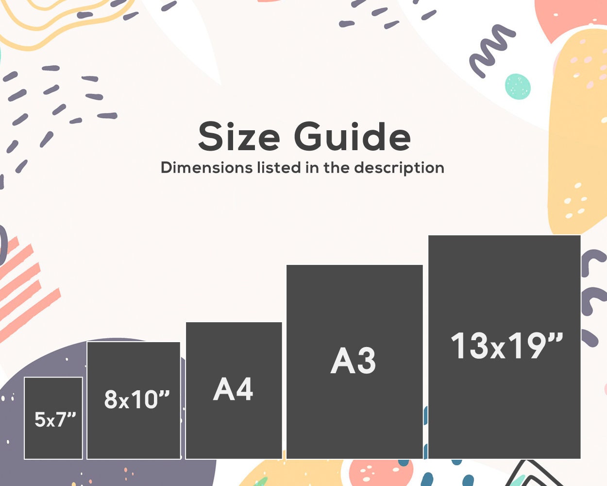 Size Chart For Typelab Art Prints