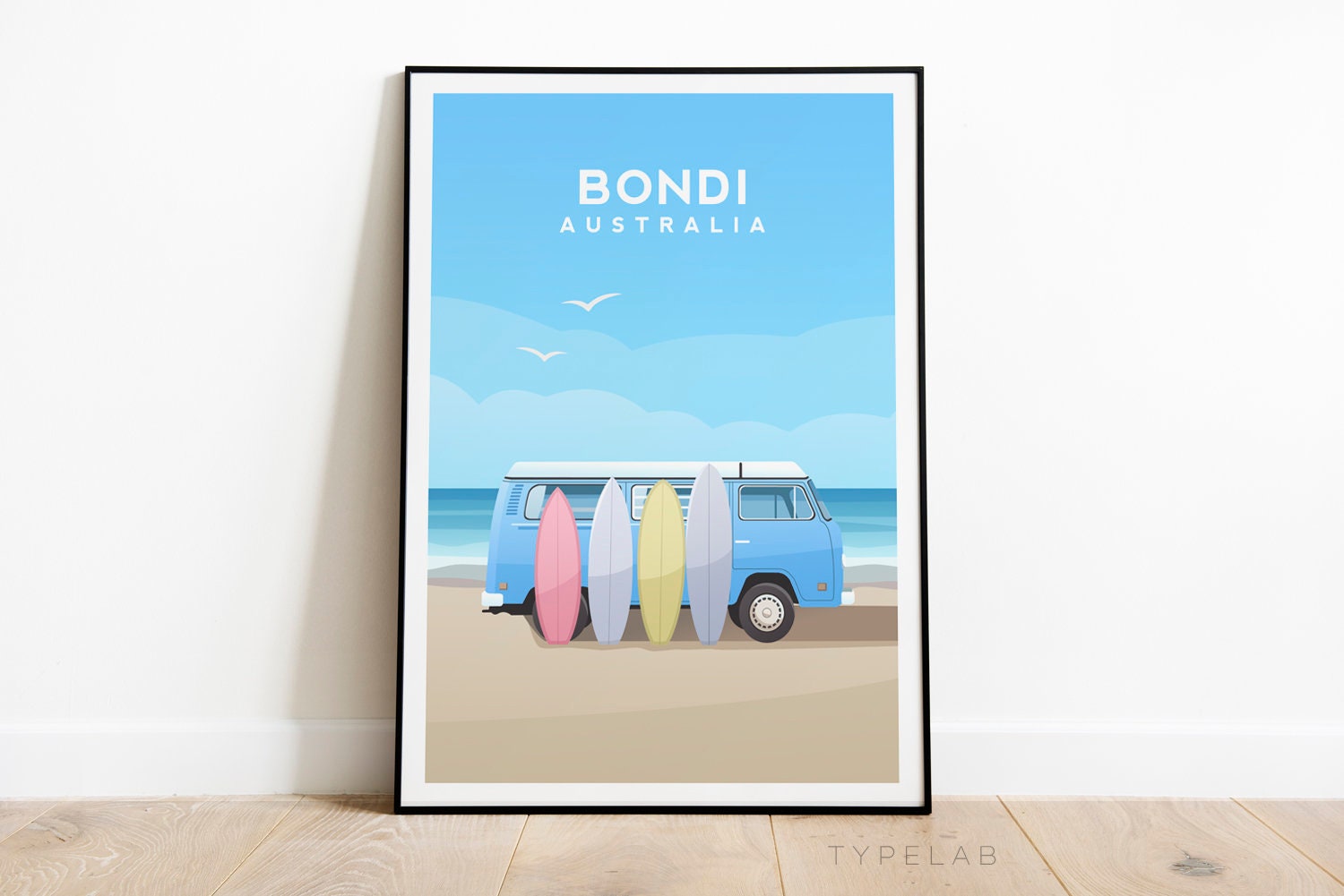 Bondi Beach, Australia Travel Print Typelab