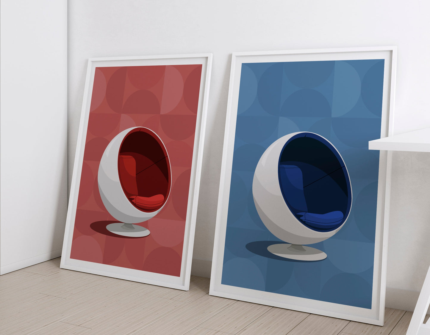 1960s Ball Chair Print - Mid Century Modern Wall Art by Typelab