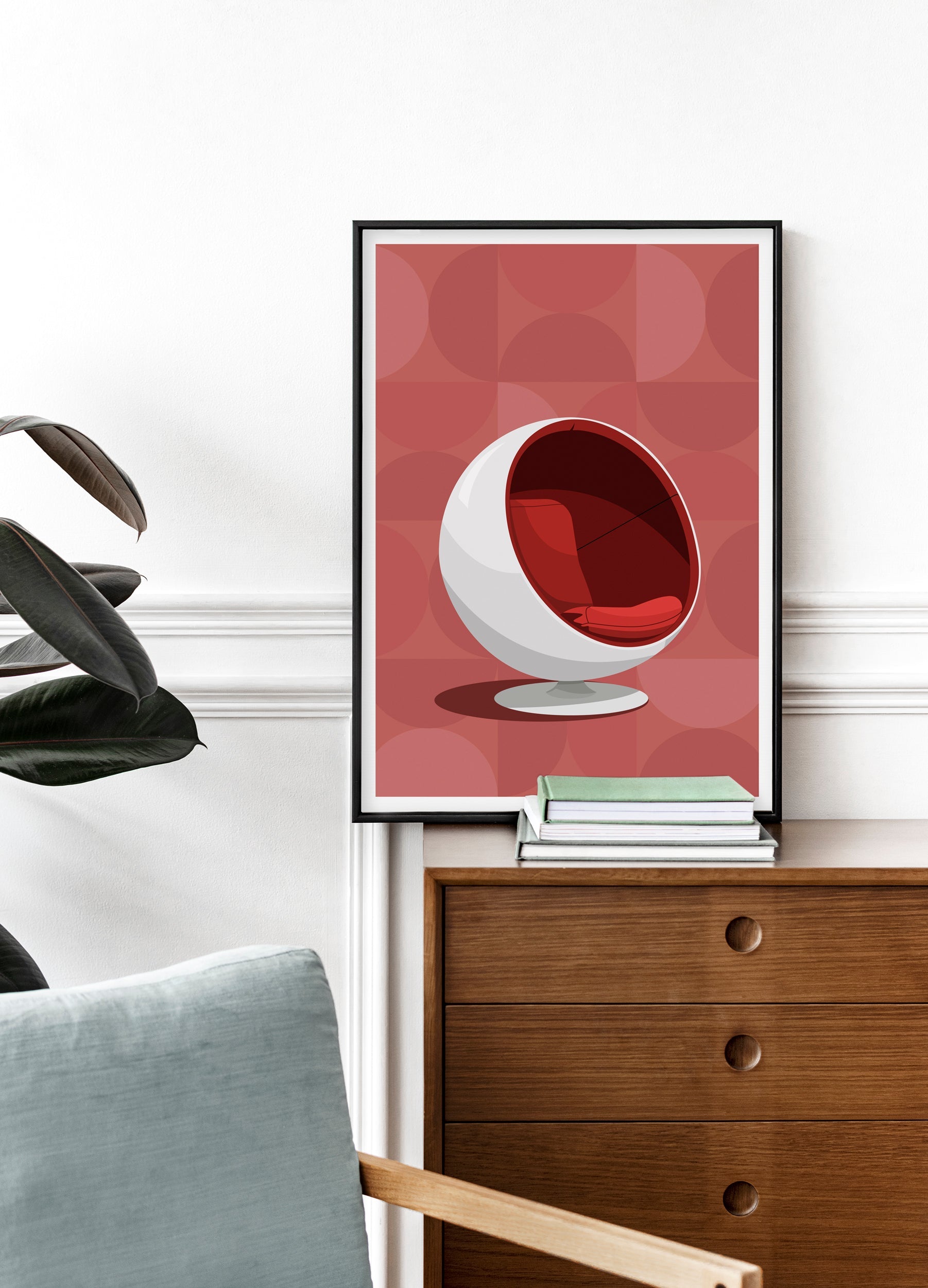1960s Ball Chair Print - Mid Century Modern Wall Art by Typelab
