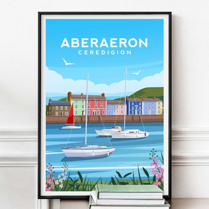 Aberaeron Wales Print, Ceredigion Travel Wall Art Typelab