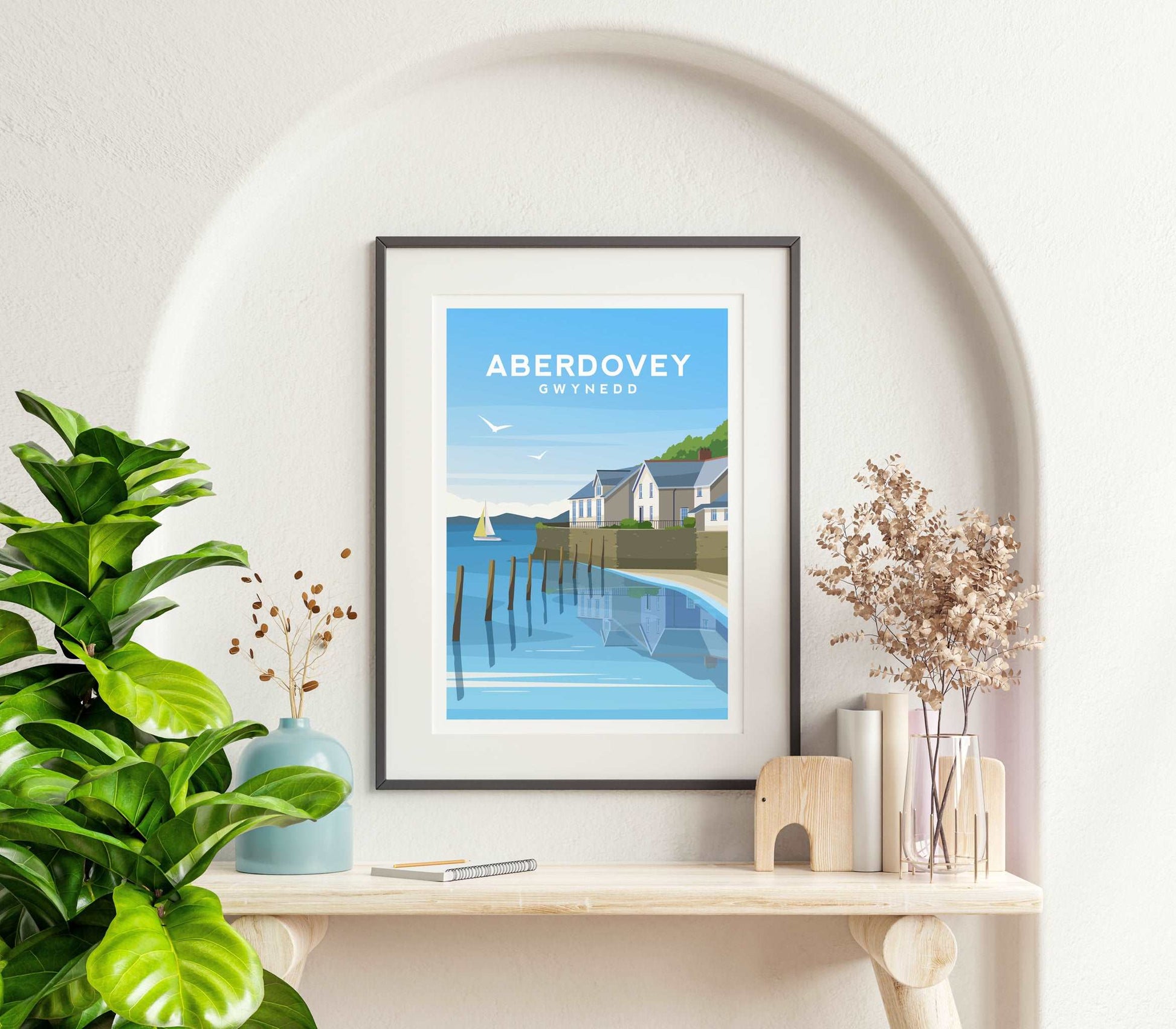 Aberdovey, Gwynedd North Wales Travel Print Typelab