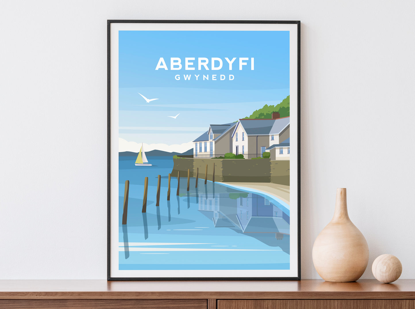 Aberdovey, Gwynedd North Wales Travel Print Typelab