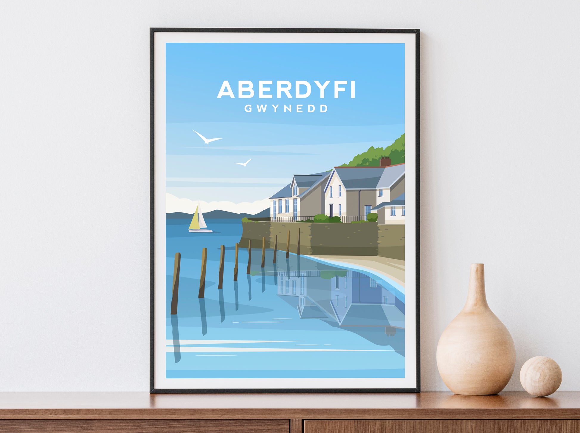 Aberdovey, Gwynedd North Wales Travel Print Typelab