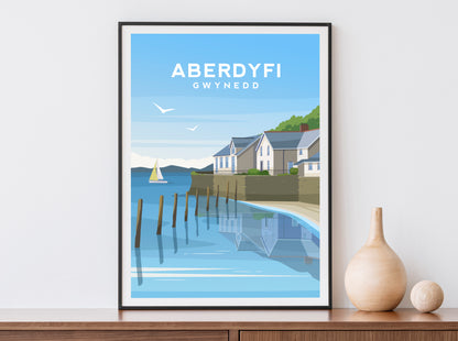 Aberdovey, Gwynedd North Wales Travel Print Typelab