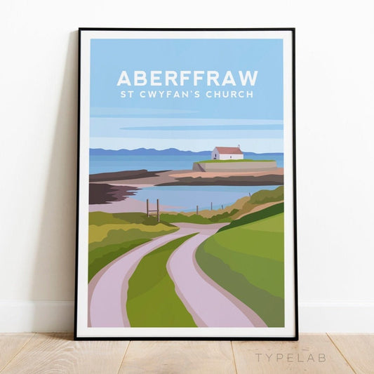 Aberffraw, Anglesey Wales Travel Print Typelab
