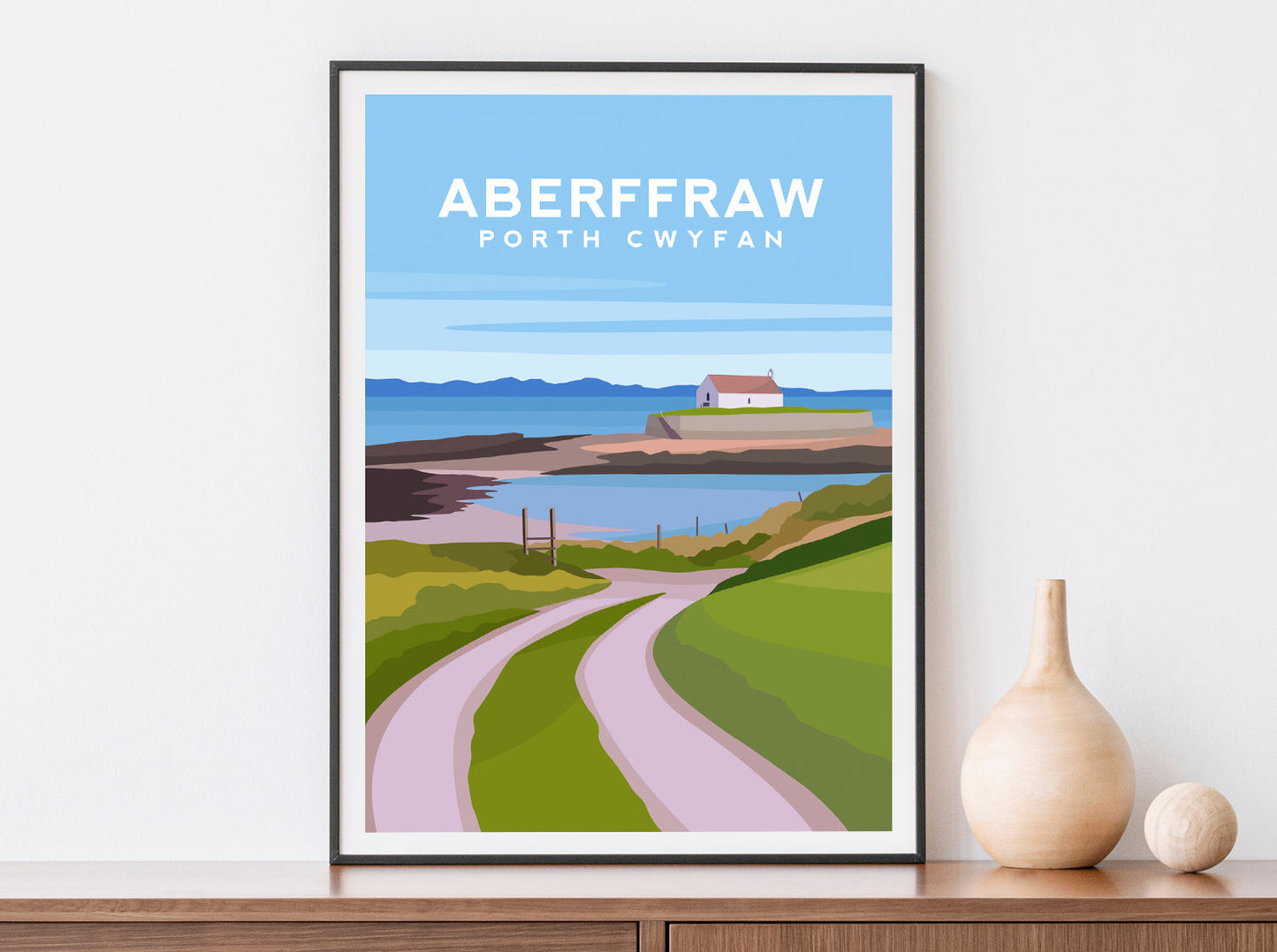 Aberffraw, Anglesey Wales Travel Print Typelab