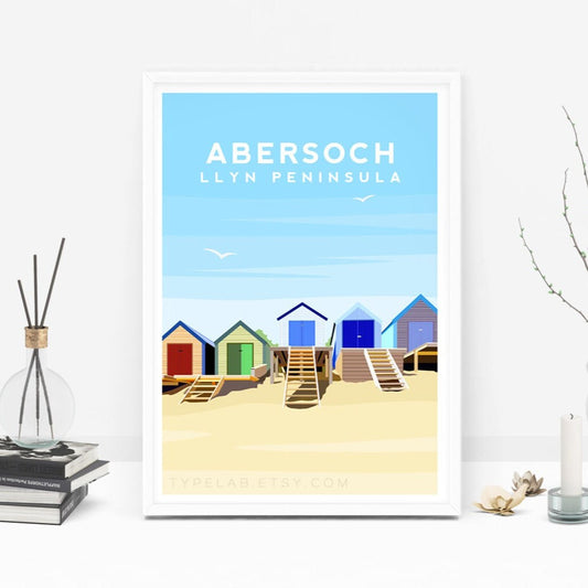Abersoch, Llyn Peninsula Wales Travel Print Typelab