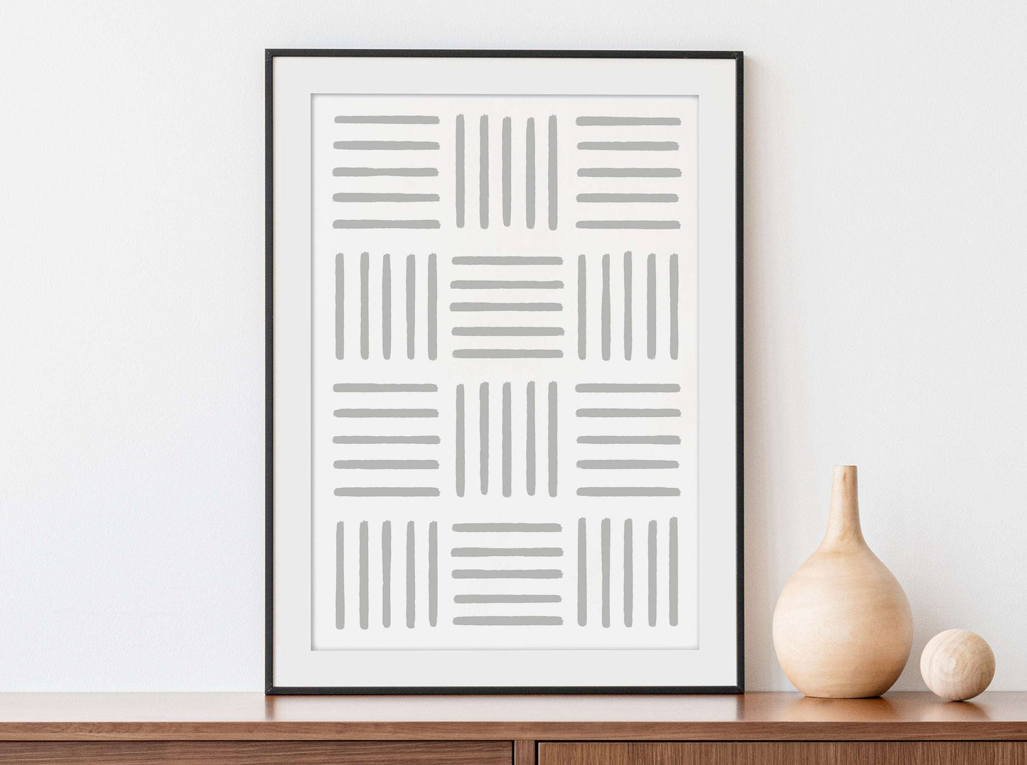 Abstract Line Prints Set of 3 Minimalist Wall Art - Light Grey Typelab