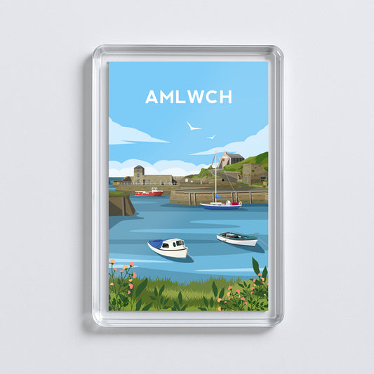 Amlwch Wales Acrylic Fridge Magnets | Welsh Travel Art
