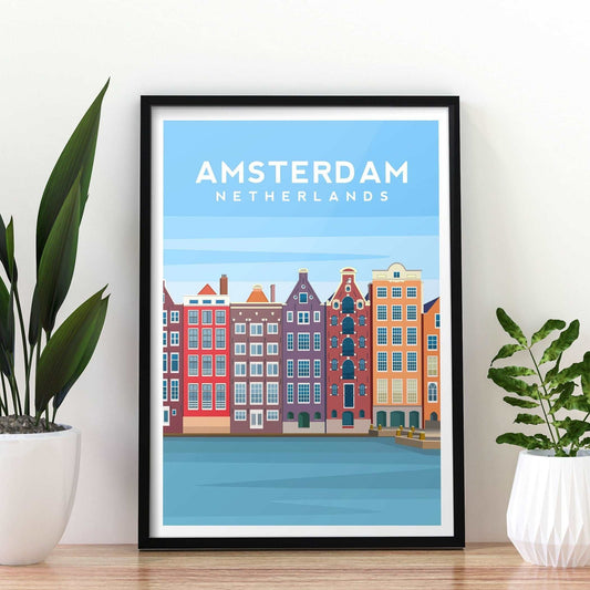 Amsterdam, The Netherlands Travel Print Typelab