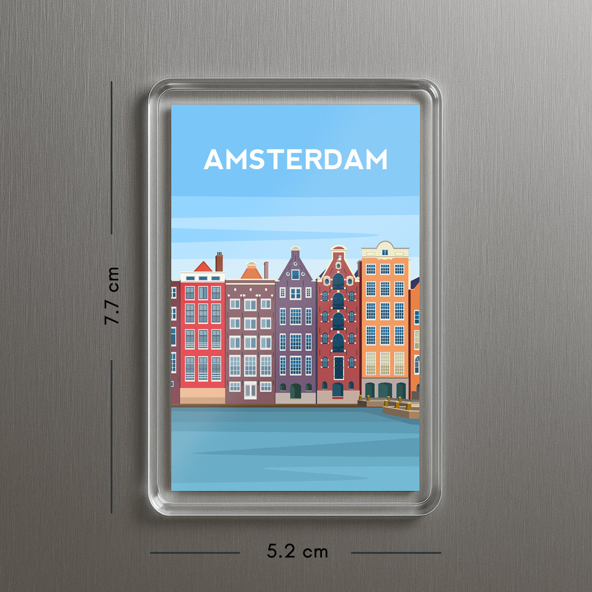 Amsterdam Fridge Magnet | Netherlands Canal Houses Travel Gift