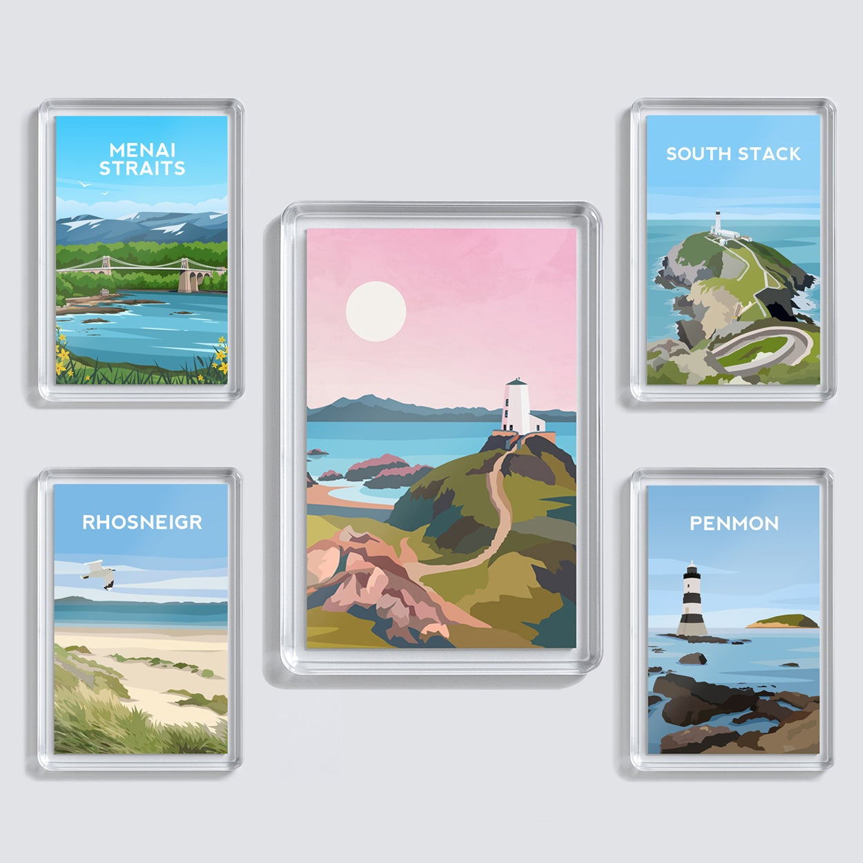 Anglesey Wales Acrylic Fridge Magnets | Welsh Travel Art