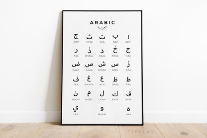Arabic Alphabet and Number Print Set of 2 | Language Wall Art