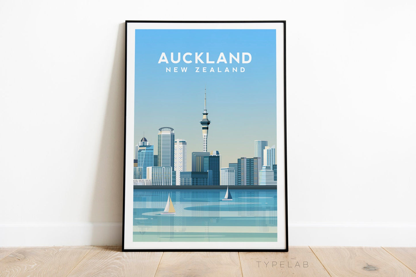Auckland, New Zealand Travel Print Typelab