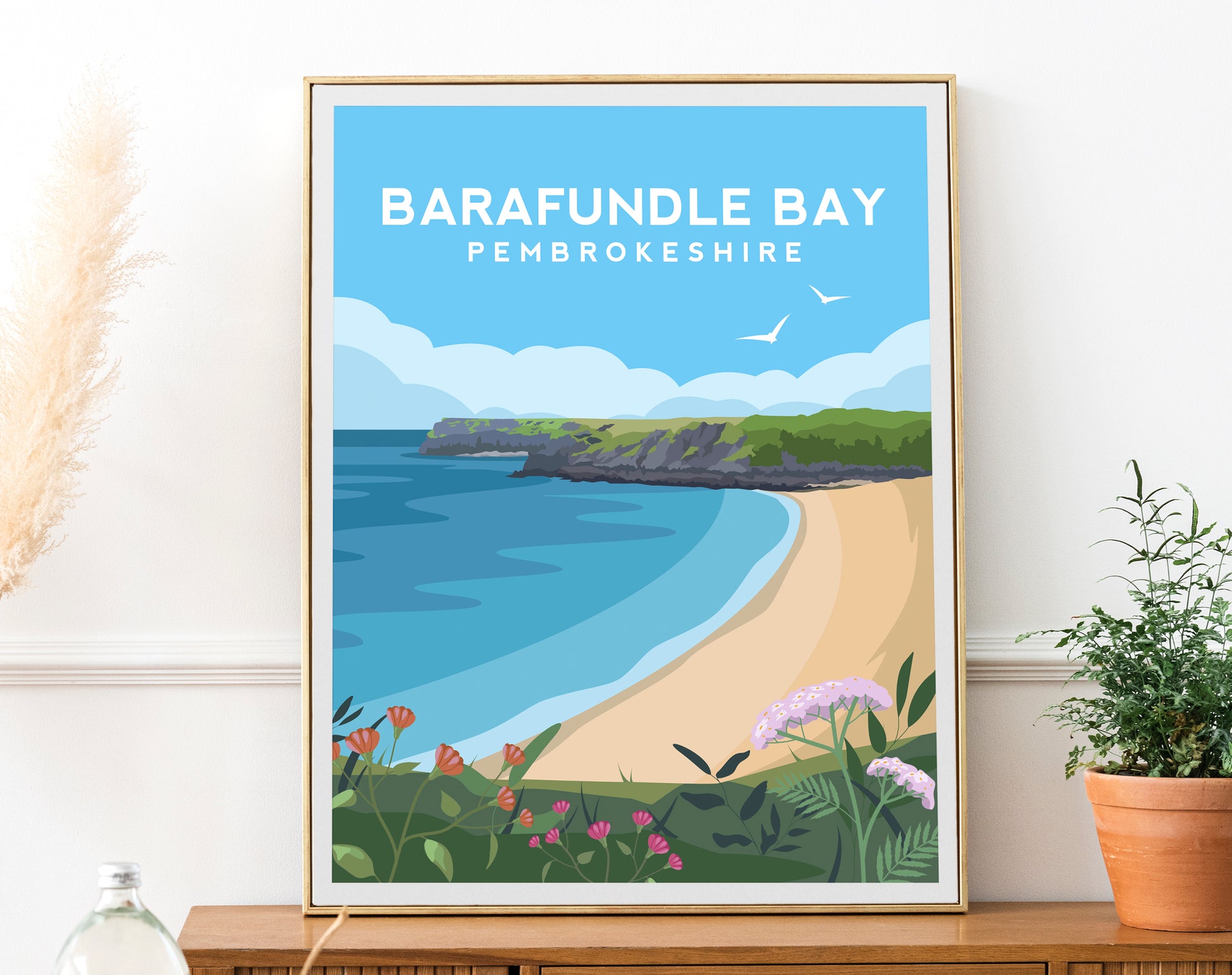 Barafundle Bay Print | Pembrokeshire Wales Beach Wall Art