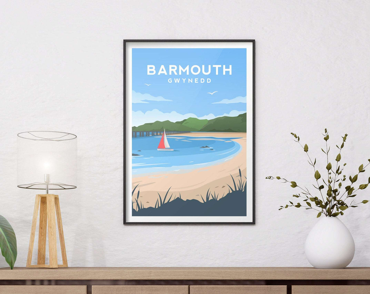 Barmouth, North Wales Travel Print Typelab