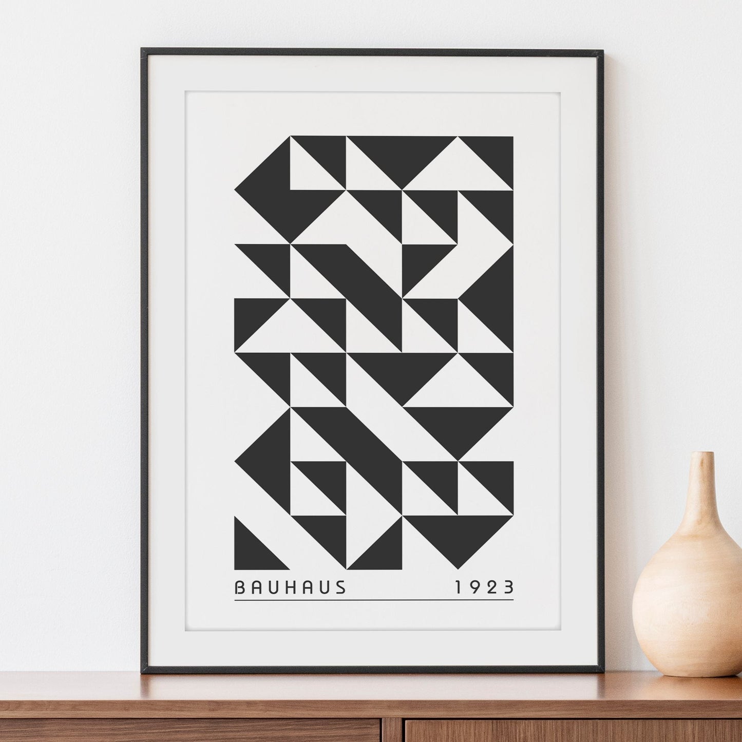 Bauhaus Retro Abstract Print | 1923 Exhibition Geometric Wall Art - Black