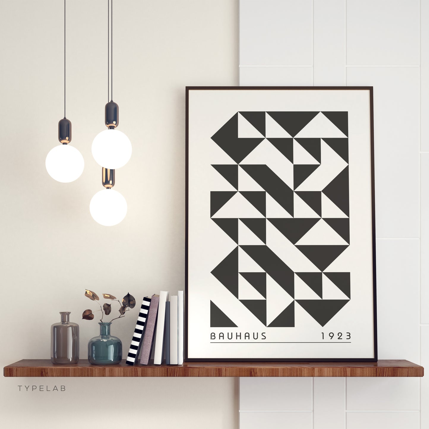 Bauhaus Retro Abstract Print | 1923 Exhibition Geometric Wall Art - Black