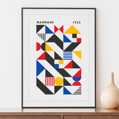 Bauhaus 1922 Geometric Art Print | Exhibition Retro Wall Art