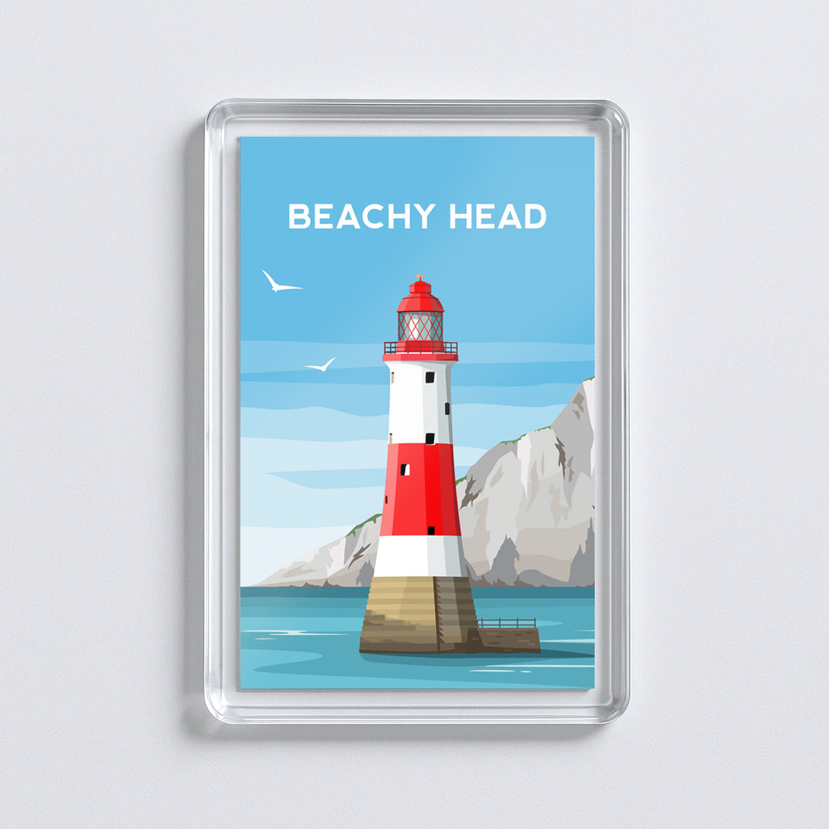 Beachy Head Lighthouse Fridge Magnet | Eastbourne England Travel Gift