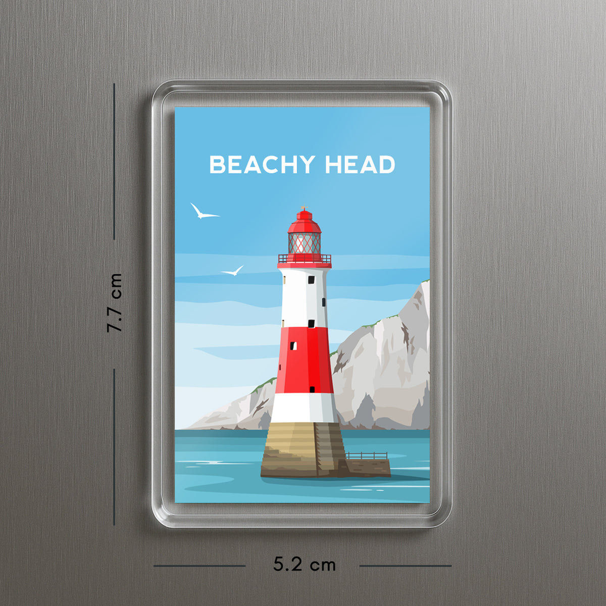 Beachy Head Lighthouse Fridge Magnet | Eastbourne England Travel Gift