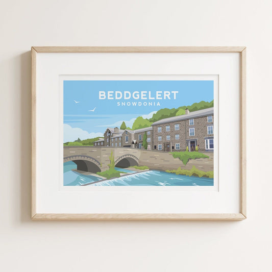 Beddgelert, Snowdonia Wales Landscape Print Typelab